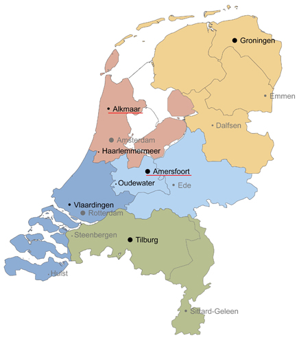 De vijftien aselect getrokken gemeenten voor NL de Maat