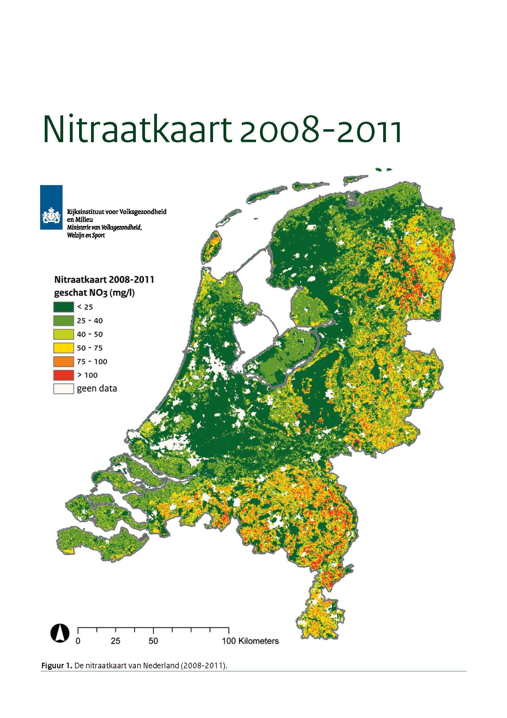 Nitraatkaart van Nederland 2008-2011