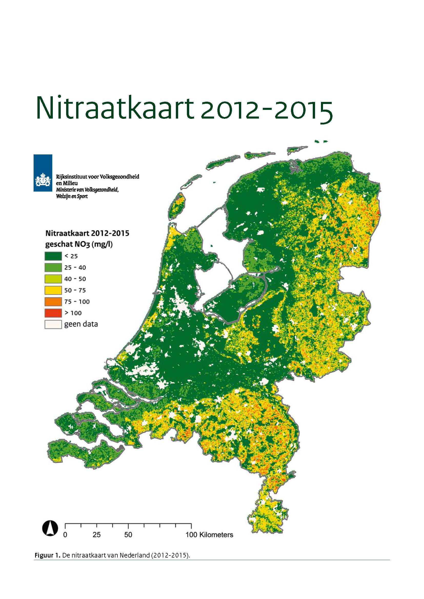 Nitraatkaart van Nederland 2012-2015