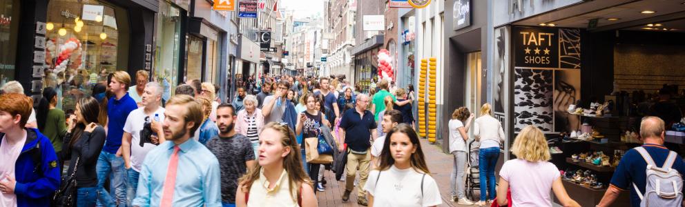 people in shopping street